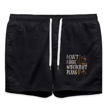 Je ne peux pas, j'ai des plans de sorcellerie pour - Short de bain - noir - Devant - AI Model Male 185 light (185cm)