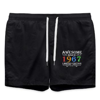 1967 - Born 1967 - Swim Trunks - black - Front - AI Model Male 185 light (185cm)