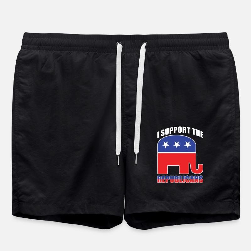 Republican Usa Support - Swim Trunks - black