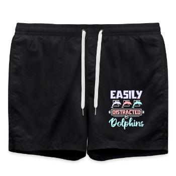 Facilement distrait par les dauphins - Short de bain - noir - Devant - AI Model Male 185 light (185cm)