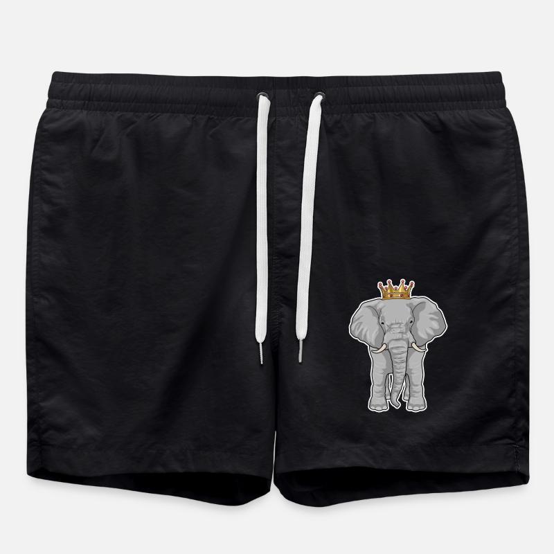 Elephant King Crown - Swim Trunks - black