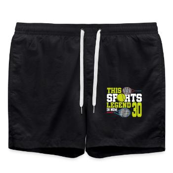 Cette légende du sport a maintenant 30 ans, le tennis 30. - Short de bain - noir - Devant - AI Model Male 185 light (185cm)