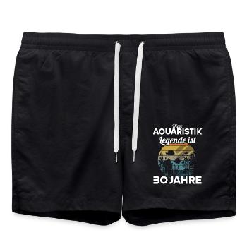 Diese Aquaristik Legende is 30 Jahre 30 Geburtstag - Badeshorts - Schwarz - Vorne - AI Model Male 185 light (185cm)