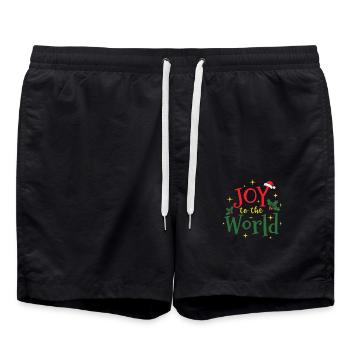 Joie au monde Noël X-Mas - Short de bain - noir - Devant - AI Model Male 185 light (185cm)