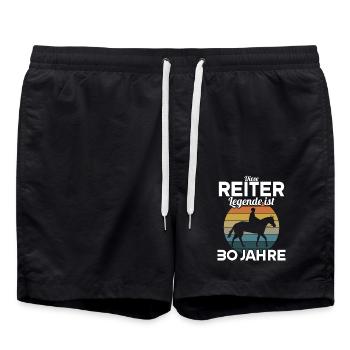 Diese Reiter Legende ist 30 Jahre 30 Geburtstag - Badeshorts - Schwarz - Vorne - AI Model Male 185 light (185cm)