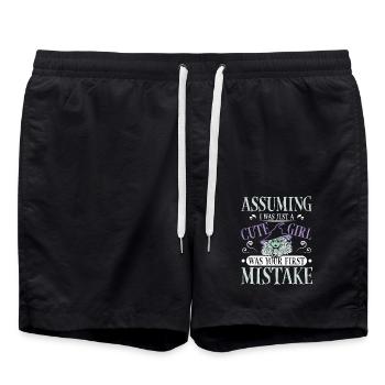 cute girl halloween saying - Badeshorts - Schwarz - Vorne - AI Model Male 185 light (185cm)