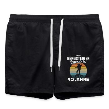 Diese Bergsteiger Legende 40 Jahre 40 Geburtstag - Badeshorts - Schwarz - Vorne - AI Model Male 185 light (185cm)