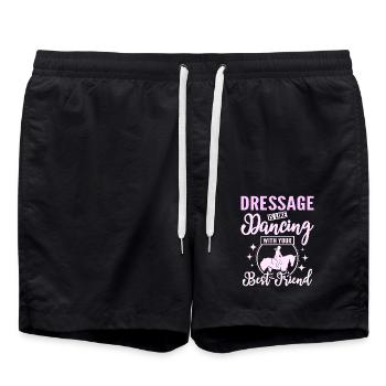 Dressage is like dancing with you best friend - Swim Trunks - black - Front - AI Model Male 185 light (185cm)