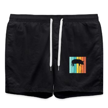 Pig Animal Retro Pet Farm Gift idea - Badeshorts - Schwarz - Vorne - AI Model Male 185 light (185cm)