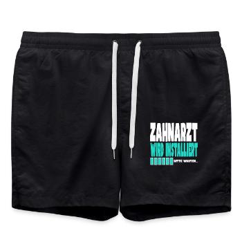 Zahnarzt wird installiert - Badeshorts - Schwarz - Vorne - AI Model Male 185 light (185cm)