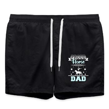 Proud horse show dad - Badeshorts - Schwarz - Vorne - AI Model Male 185 light (185cm)
