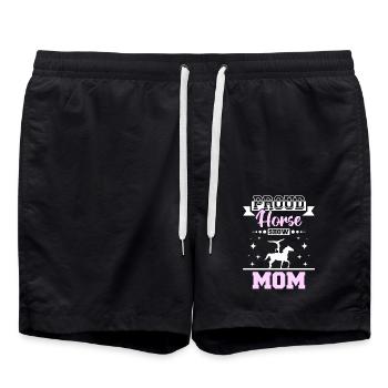 Proud horse show mom - Badeshorts - Schwarz - Vorne - AI Model Male 185 light (185cm)