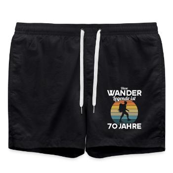 Diese Wander Legende ist 70 Jahre 70 Geburtstag - Badeshorts - Schwarz - Vorne - AI Model Male 185 light (185cm)