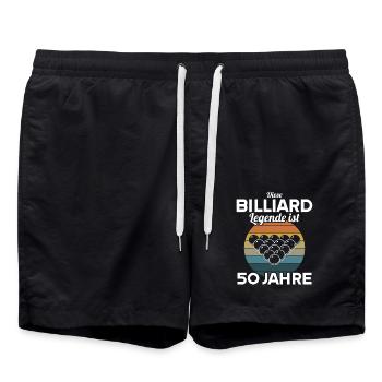 Diese Billiard Legende ist 50 Jahre 50 Geburtstag - Badeshorts - Schwarz - Vorne - AI Model Male 185 light (185cm)