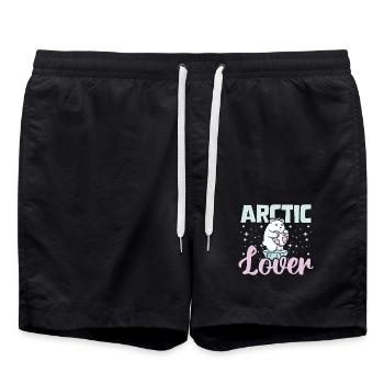 Ours polaires Amoureux de l’Arctique - Short de bain - noir - Devant - AI Model Male 185 light (185cm)