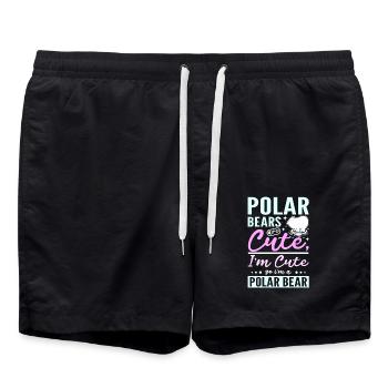 Polar bears are cute I'm cute so I'm a polar bear - Badeshorts - Schwarz - Vorne - AI Model Male 185 light (185cm)