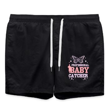 Professional baby catcher - Badeshorts - Schwarz - Vorne - AI Model Male 185 light (185cm)