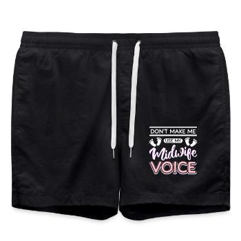 Don't make me use my midwife voice - Badeshorts - Schwarz - Vorne - AI Model Male 185 light (185cm)