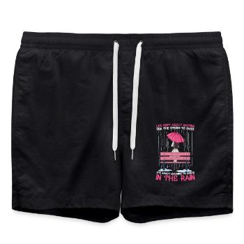 Learning To Dance In The Rain Regenschirm Sturm - Badeshorts - Schwarz - Vorne - AI Model Male 185 light (185cm)