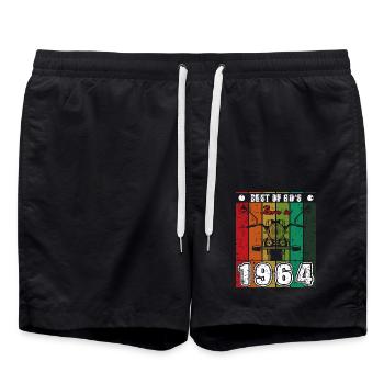 Best Of 60's Born 1964 Classic Motorcycle - Swim Trunks - black - Front - AI Model Male 185 light (185cm)