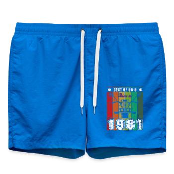 Best Of 80's Geboren 1981 Klassisches Motorrad - Badeshorts - Cobalt blue - Vorne