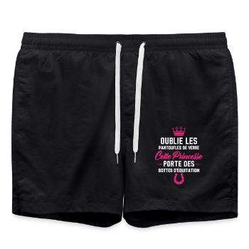 Cette Princesse Porte Des Bottes D'équitation - Short de bain - noir - Devant - AI Model Male 185 light (185cm)
