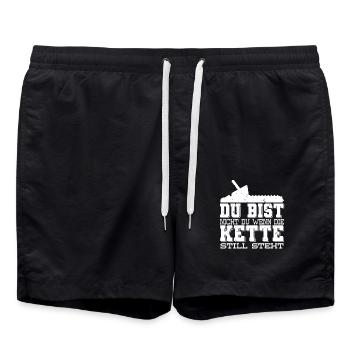 Du bist nicht Du wenn die Kette still steht - Badeshorts - Schwarz - Vorne - AI Model Male 185 light (185cm)