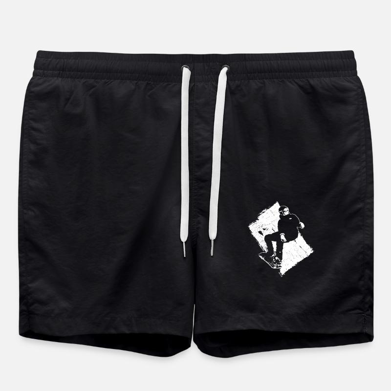 Snowboard Snowboarder Grunge Design - Swim Trunks - black