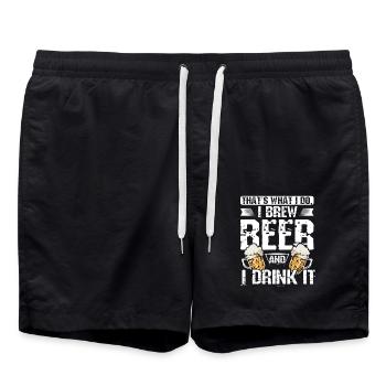 That's what I do I brew beer and I drink it - Swim Trunks - black - Front - AI Model Male 185 light (185cm)