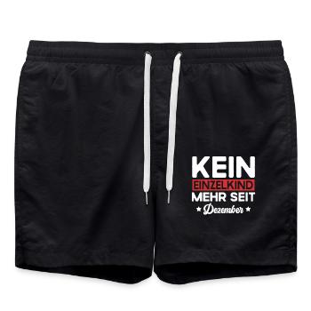 Kein Einzelkind Mehr Seit Dezember Große - Badeshorts - Schwarz - Vorne - AI Model Male 185 light (185cm)
