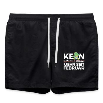 Kein Einzelkind Mehr Seit Februar Große Schwester - Badeshorts - Schwarz - Vorne - AI Model Male 185 light (185cm)