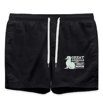 Grands animaux avec de grands esprits phoques - Short de bain - noir - Devant - AI Model Male 185 light (185cm)