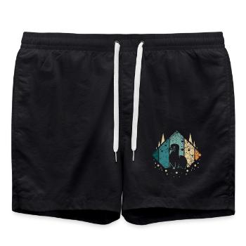 Sceau Vintage Rétro - Short de bain - noir - Devant - AI Model Male 185 light (185cm)