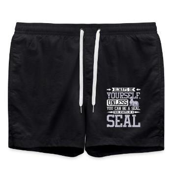 Soyez vous-même à moins que vous ne puissiez être un phoque - Short de bain - noir - Devant - AI Model Male 185 light (185cm)