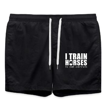 Horse Training Horse Trainer - Swim Trunks - black - Front - AI Model Male 185 light (185cm)