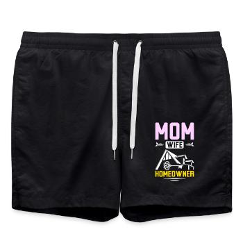 Maman femme propriétaire - Short de bain - noir - Devant - AI Model Male 185 light (185cm)