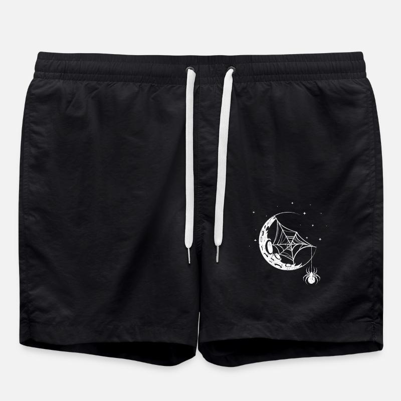 Spinne Spinnennetz - Badeshorts - Schwarz