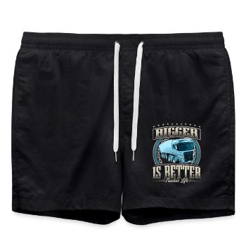 Truck Driver - Swim Trunks - black - Front - AI Model Male 185 light (185cm)