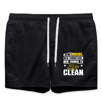 Nouvelle maison nouveaux meubles nouvelles choses à nettoyer - Short de bain - noir - Devant - AI Model Male 185 light (185cm)
