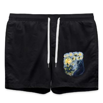 Gespenstischer Abend Mit Kürbissen Gespenstern - Badeshorts - Schwarz - Vorne - AI Model Male 185 light (185cm)