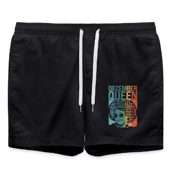 Dezember Geburtsmonat Der Königin Feiert Den - Badeshorts - Schwarz - Vorne - AI Model Male 185 light (185cm)