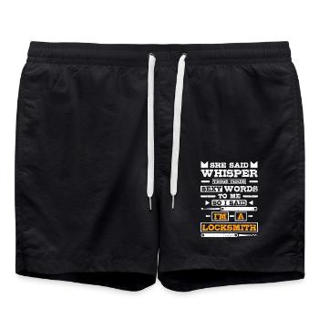 Three sexy words I'm a locksmith - Badeshorts - Schwarz - Vorne - AI Model Male 185 light (185cm)