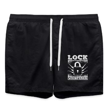 Lock whisperer locksmith - Swim Trunks - black - Front - AI Model Male 185 light (185cm)