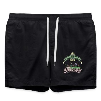 Gardening is my therapy - Badeshorts - Schwarz - Vorne - AI Model Male 185 light (185cm)