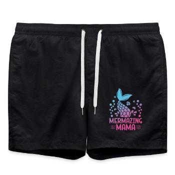 Mermazing Mama Fantasy Mermaid Story - Swim Trunks - black - Front - AI Model Male 185 light (185cm)
