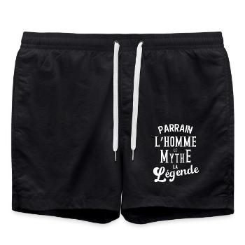 Parrain, l'homme, le mythe, la légende - Short de bain - noir - Devant - AI Model Male 185 light (185cm)