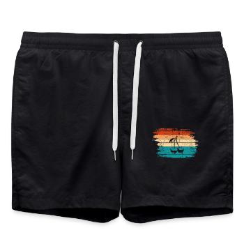 Cherry Fruit Lover Retro Healthy Gift idea - Badeshorts - Schwarz - Vorne - AI Model Male 185 light (185cm)