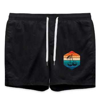 Cherry Fruit Lover Retro Healthy Gift idea - Badeshorts - Schwarz - Vorne - AI Model Male 185 light (185cm)