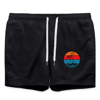 Cherry Fruit Lover Retro Healthy Gift idea - Badeshorts - Schwarz - Vorne - AI Model Male 185 light (185cm)