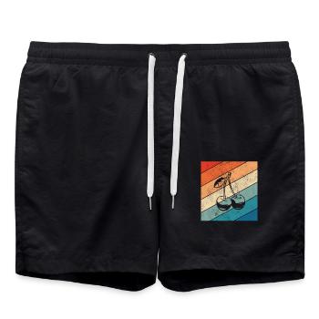 Cherry Fruit Lover Retro Healthy Gift idea - Badeshorts - Schwarz - Vorne - AI Model Male 185 light (185cm)